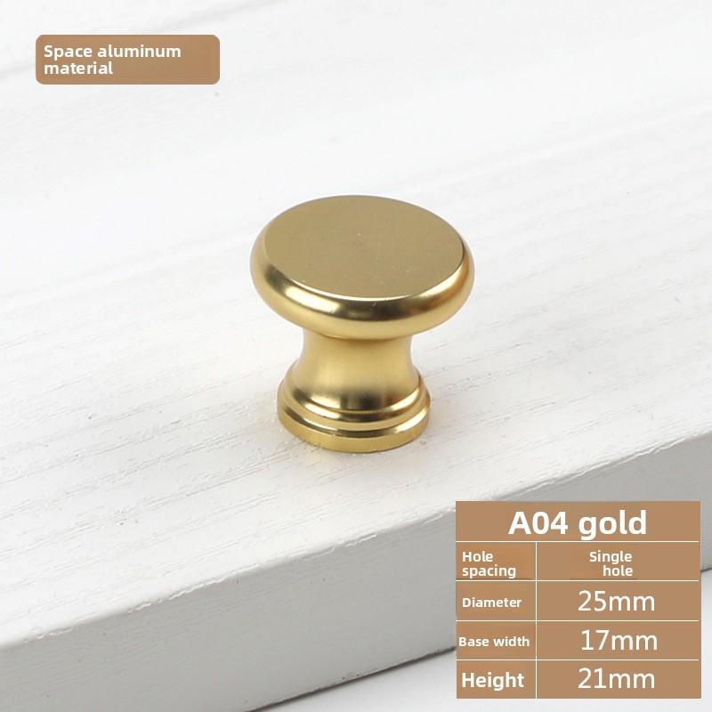Simple Knurled Cabinet Drawer Knob Round Gold Door Handle Portable Single Hole Design Furniture Accessories for Home