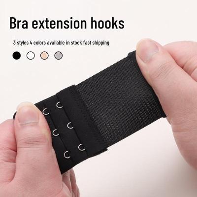 Adjustable Elastic Bra Back Extender with 2, 3, or 4 Hook Options