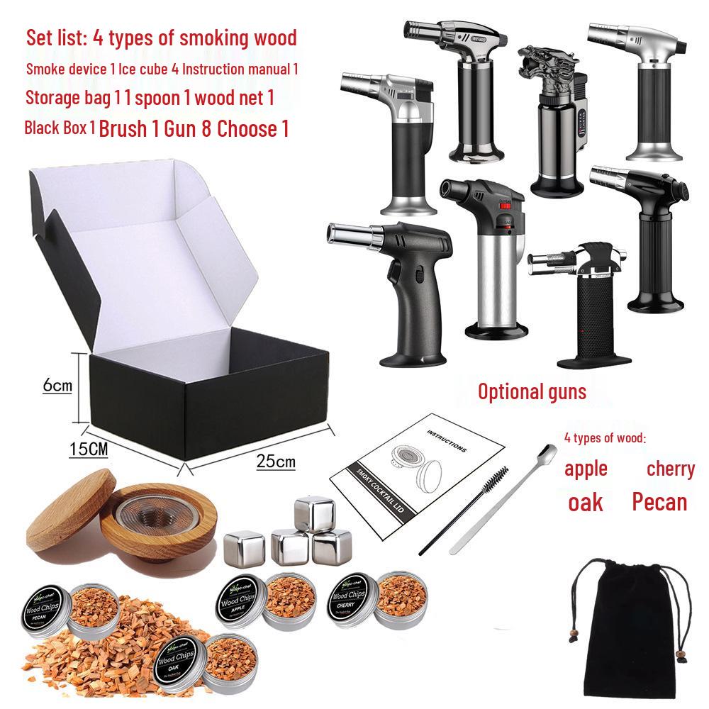 Oak Wood Cocktail Smoker Kit with Wood Chips and Lid