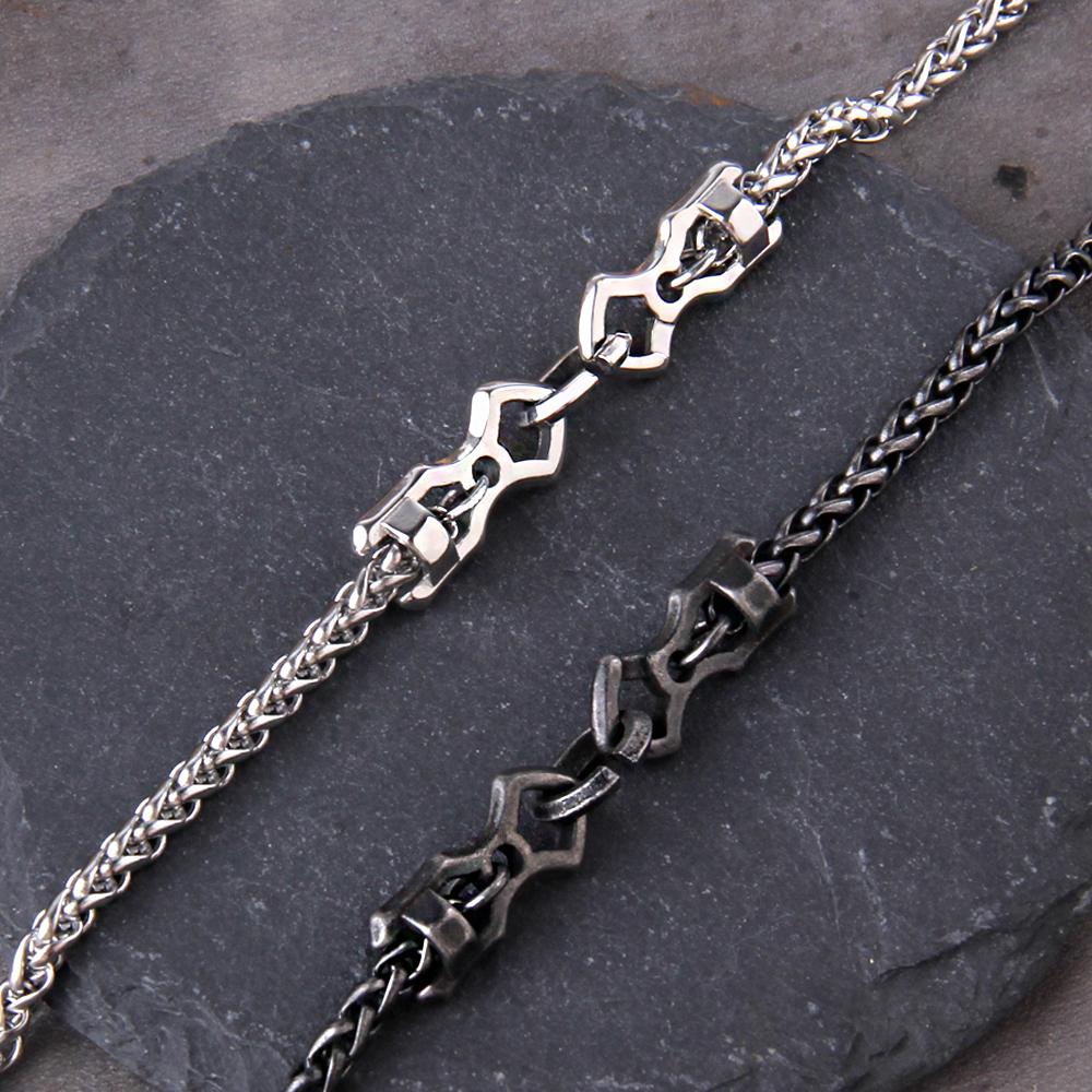 304 Stainless Steel Byzantine Chain Necklace for Men Women Punk Style DIY Gift with Box Classic Jewelry