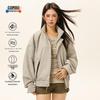 Women's Stand-Collar Bomber Jacket - Casual Oversized Fit