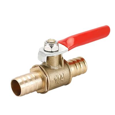 6-12mm Pneumatic Ball Valve Hose Barb Inline Brass Water Oil Air Gas Faucet Shutoff Fuel Line Ball Valve Pipe Fittings