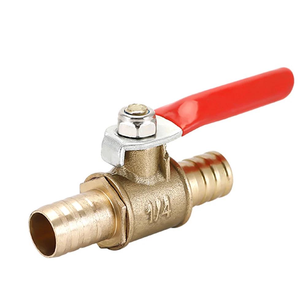 6-12mm Pneumatic Ball Valve Hose Barb Inline Brass Water Oil Air Gas Faucet Shutoff Fuel Line Ball Valve Pipe Fittings