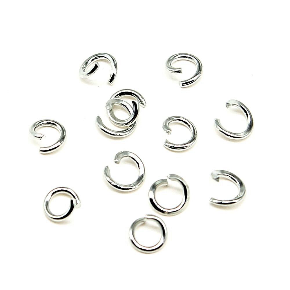 

400 шт. кольцо для ювелирных изделий, аксессуары родиевого цвета, железо 0,7х4 мм