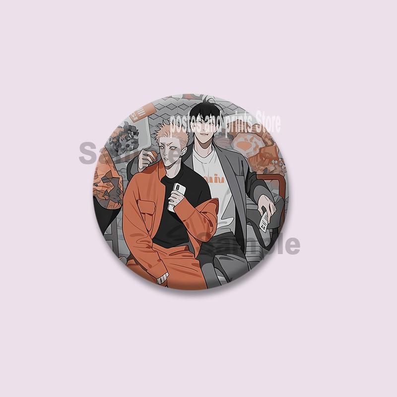 Manhwa BL Coreano Spilla a Moneta Cartone Animato Spille di Plastica Cartone Animato Mo Guan Shan He Tian Spilla Gioielli Regalo Zaino Cappello Accessori per Risvolto