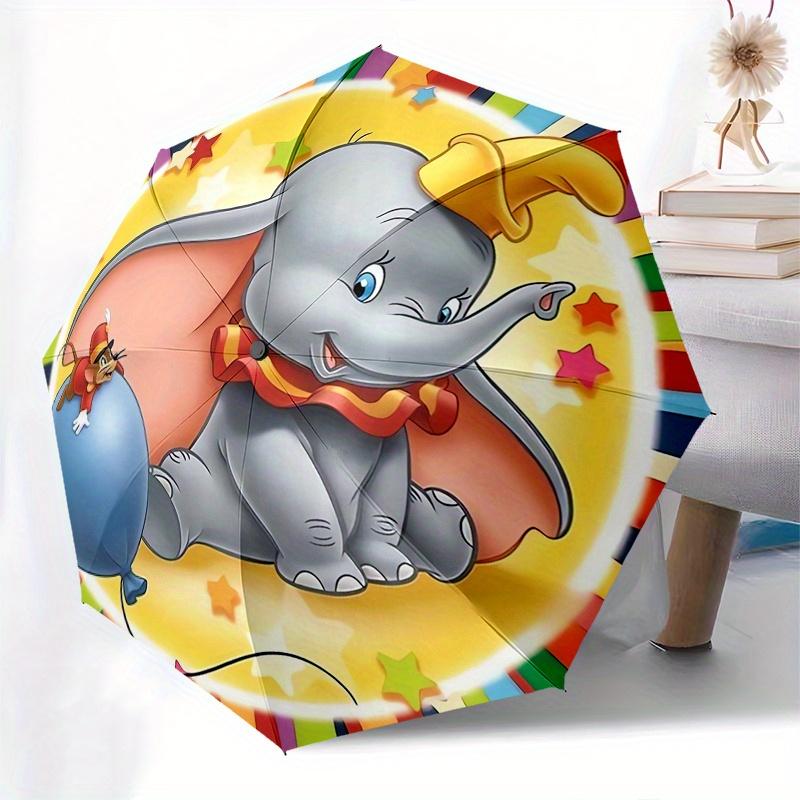 Dumbo,Elephant,Circus Fashion Umbrella, Automatic Opening and Closing Cartoon Design, Iron Ribs and Handle, 8 Ribs, Suitable for All Occasio