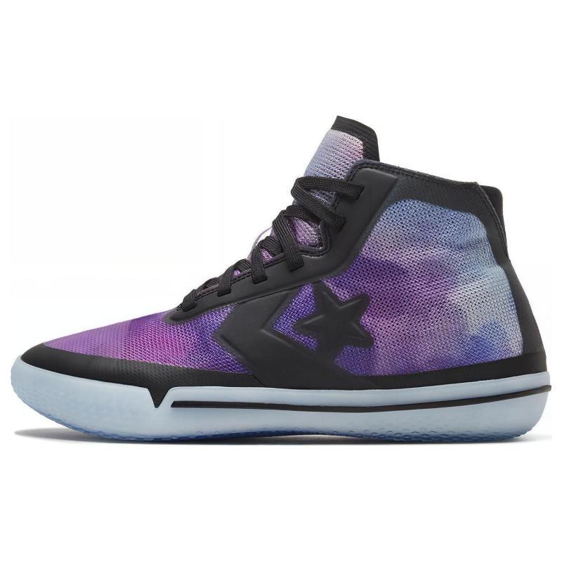 

Converse All Star Pro BB Comfortable and Versatile Mid-Top Basketball Shoes Unisex Black and Purple 37.5