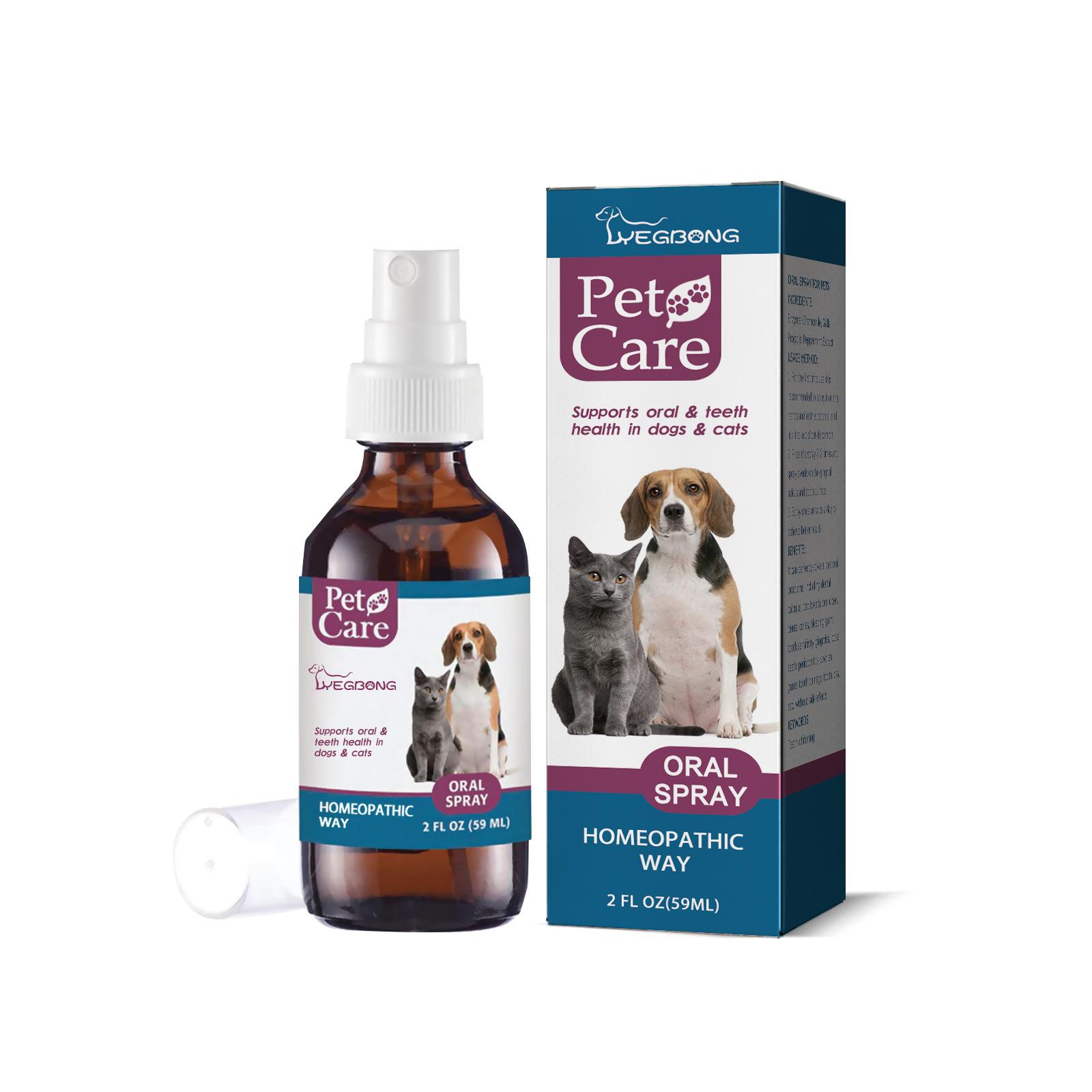 

YEGBONG Cat and Dog Dental Spray | Спрей для дыхания собак | Освежитель дыхания кошек | Очиститель зубов для собак | Очиститель зубов для домашних животных и собак 59ml
