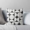 Mid-Century Modern Pattern No.2 - Black and White Concrete Throw Cushions & Pillows Without Core