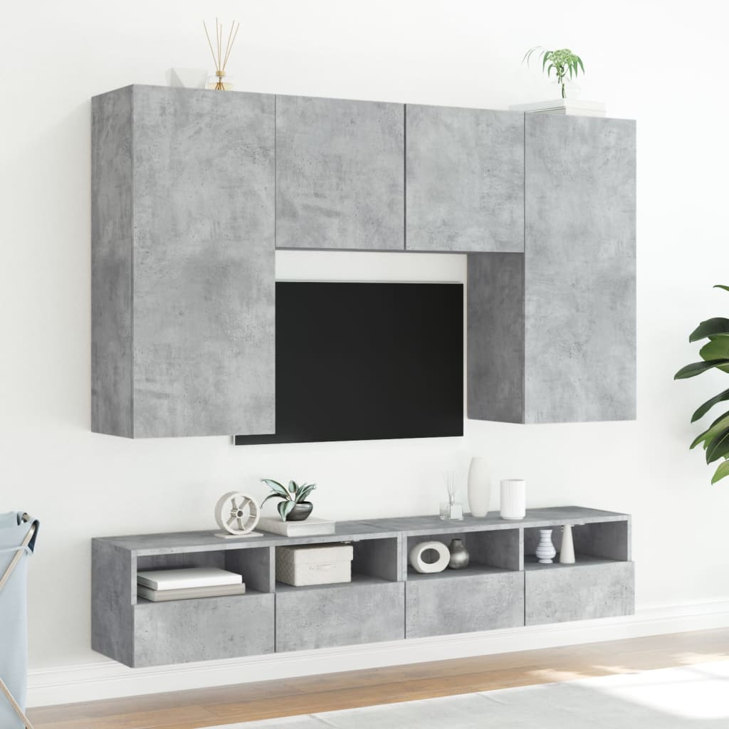 Vidaxl Ścienna Szafka Tv, Szarość Betonu, 80X30X30 Cm