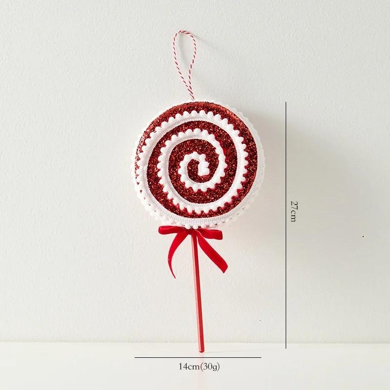 Candy Cane Christmas Tree Large Decoration Red White Velvet Lollipop Ball Pendant Luxury Hanging 2025 Xmas New Year Party Decors