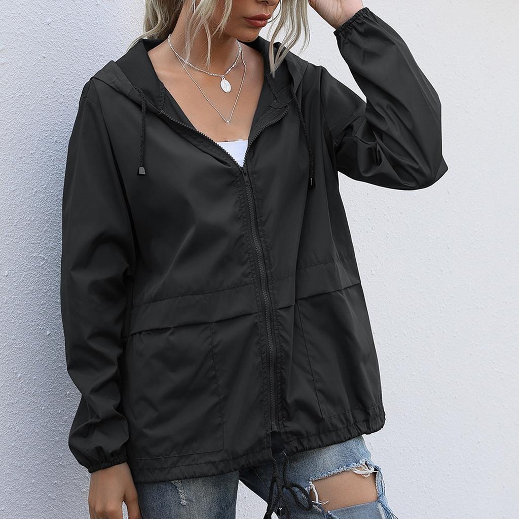 Women's Fashion Casual Solid Color Waterproof Outdoor Hiking Short Jacket
