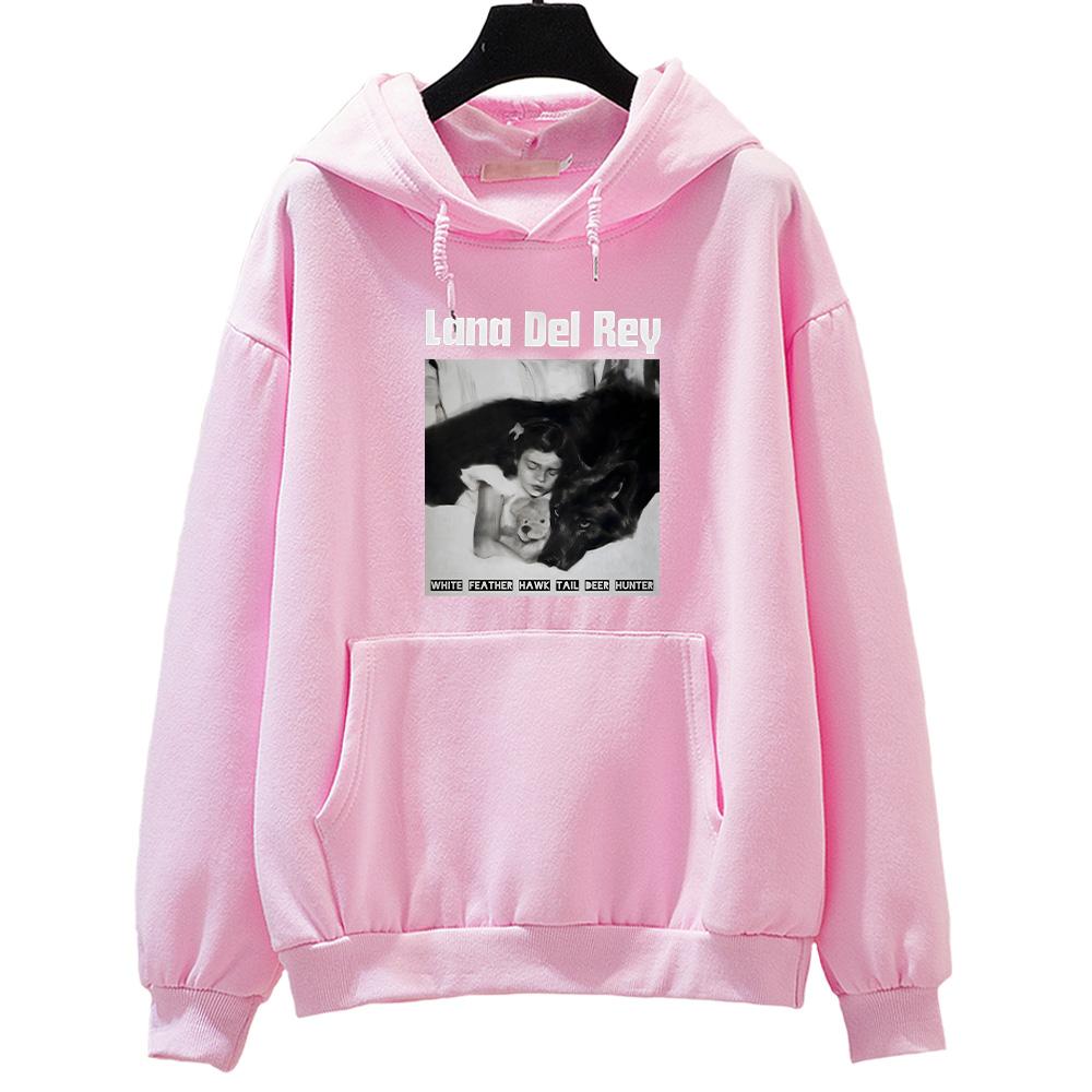 White Feather Hawk Tail Deer Hunter Lana Del Rey Hoodies Gift Apparel Hoody Long Sleeve Retro Harajuku Graphic Clothing Unisex