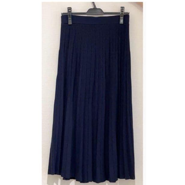 New and unused PLST Rayon Blend Sheer Pleated Skirt Navy