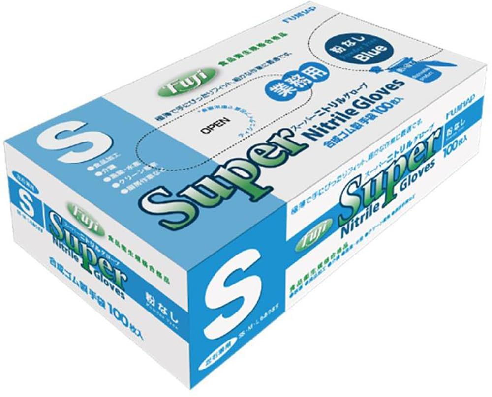 Перчатки Shobido Fuji Super Nitrile, размер S, без пудры, упаковка 100 шт., (синий) синий