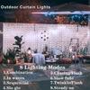 LED Solar Curtain String Lights Outdoor Waterproof Garden Wall Decoration Fairy Garland 8 Lighting Modes Christmas Lighting