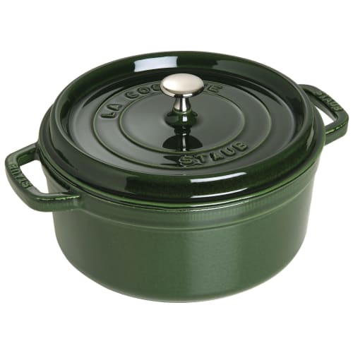 Staub Pico Cocotte Round, Basil Green, 28cm, Large, Double-Handled Cast Iron Enamel Pot, Induction Compatible [Official Japanese Product] La Cocotte R
