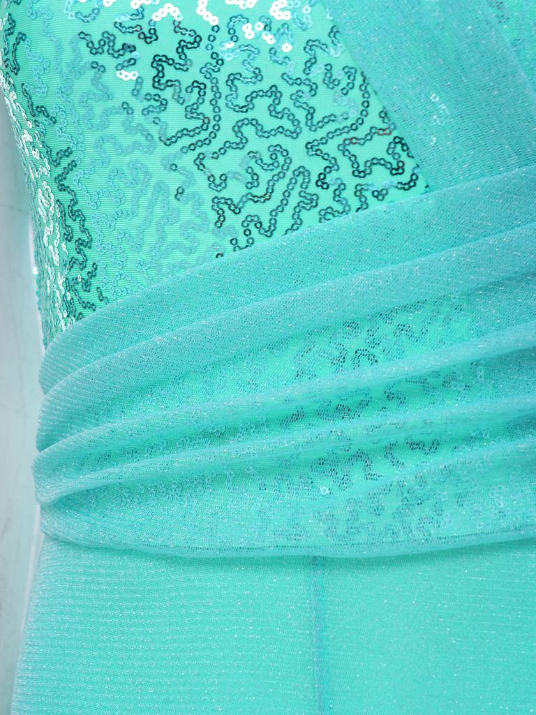 S-3XL Lyric Modern Dance Bodysuit Halter Mock Neck Sleeveless Sequin Embellished Strappy Back Mesh Wide Leg Jumpsuit One Piece Dancewear