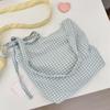 61282 Large Plaid Canvas Bag - Multi-functional Shoulder, Crossbody, and Handheld Bag for Shopping or School Use