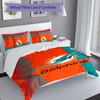 3pcs Miami Dolphins logo pattern bedding set duvet cover set includes duvet cover &pillowcases, perfect all season bedroom decoration & gift