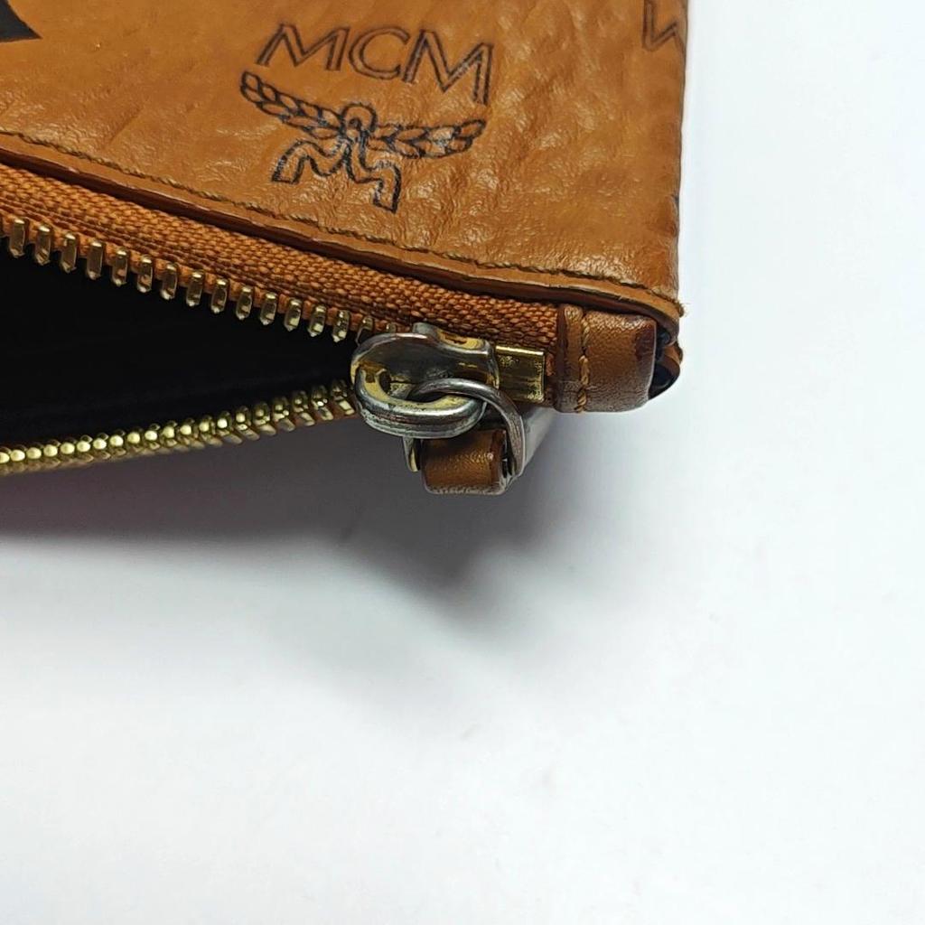 [Pre-Owned] Monogram Print Zipper Closure Faux Leather Clutch Bag Medium - Very Good #F57THA