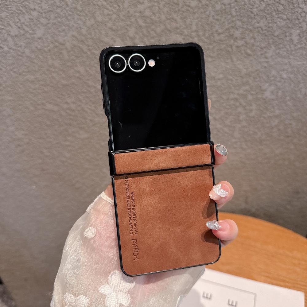 Z Flip7 Business for Hinge Protection Case for Samsung Galaxy Z Flip 7 3 4 6 Z6 z7 flip Flip6 Matte PU Leather Cover