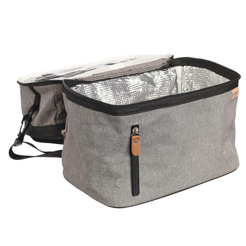 Zippi XL Thermal Lunch Bag, Gray, Handles