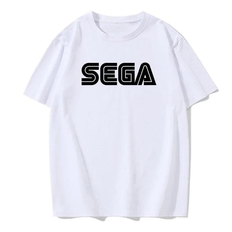 

Новинка Футболки з логотипом Sega для чоловіків Літні Повсякденні З коротким рукавом Модні Вуличний стиль Harajuku Футболка Корейський стиль Для фанатів ігор Чоловічі футболки L