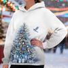 Women's Fashionable Casual Long-Sleeved Christmas Print Fleece-Lined Thick Hooded Sweatshirt