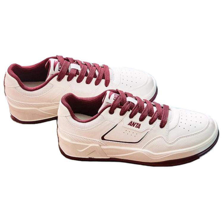 Anta C37 Series Comfortable Versatile Non-Slip Waterproof Low-Top Sneakers Men Sneakers White Red 912528037-5