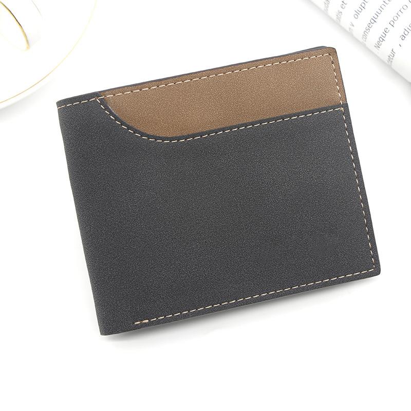 

Чоловічий короткий гаманець Матовий бронзовий клатч Портмоне Loose Leaf Чоловічий короткий гаманець чорний