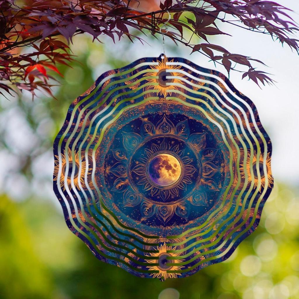 10 Zoll Hängendes Windspiel mit 360° Drehhaken Künstlerische Außendekoration für Garten Terrasse Balkon Perfektes Geschenk für Frühling Sommer Herbst