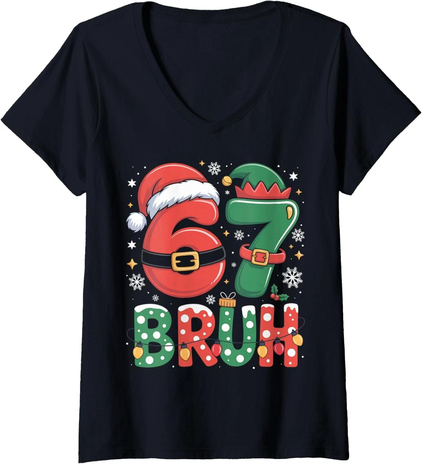 Six Seven Meme Number Turkey Thanksgiving Teacher Ladies  V-Neck Tshirt S