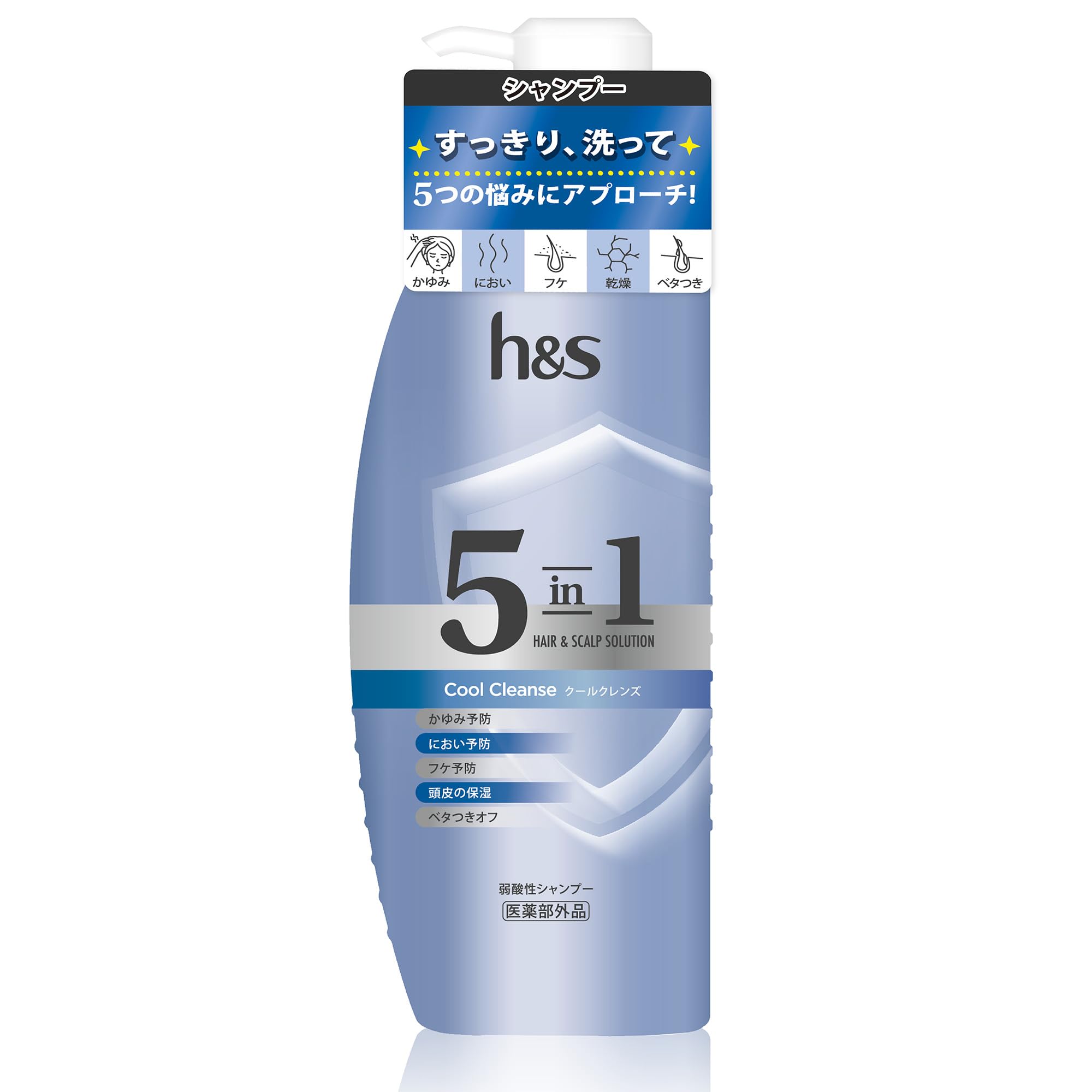 

Шампунь 5в1 340г Помпа Охлаждающее Очищение h&s H&S синий