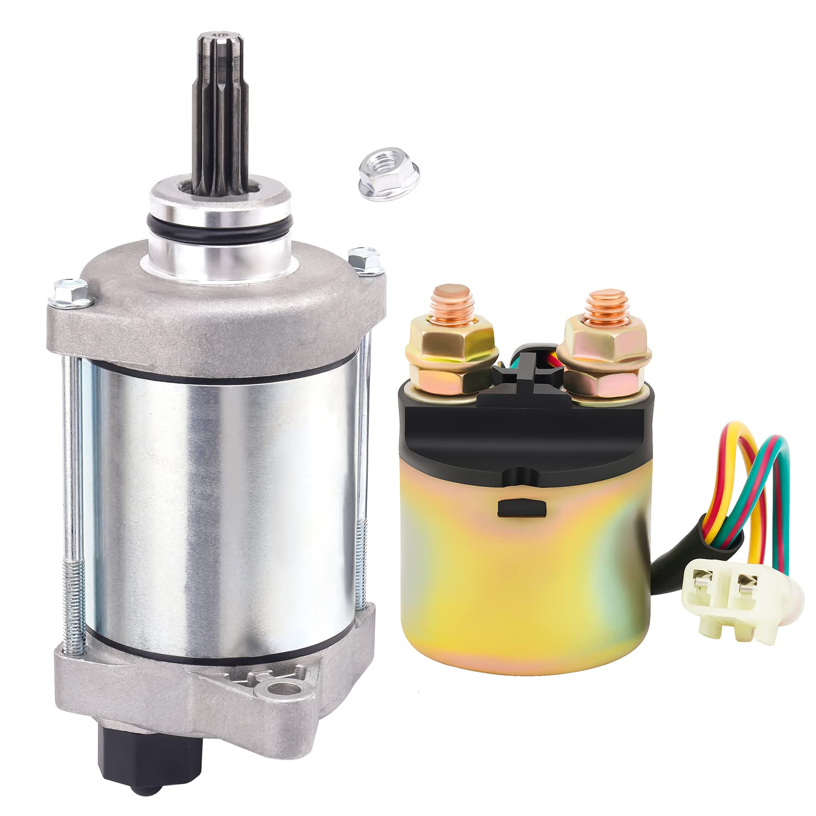 Starter Motor With Solenoid Relay For Honda Rancher 420 TRX420 Foreman 500 Pioneer 500 SXS500 OEM:31200-HP5-601 31200-HR0-F01 2 pcs set
