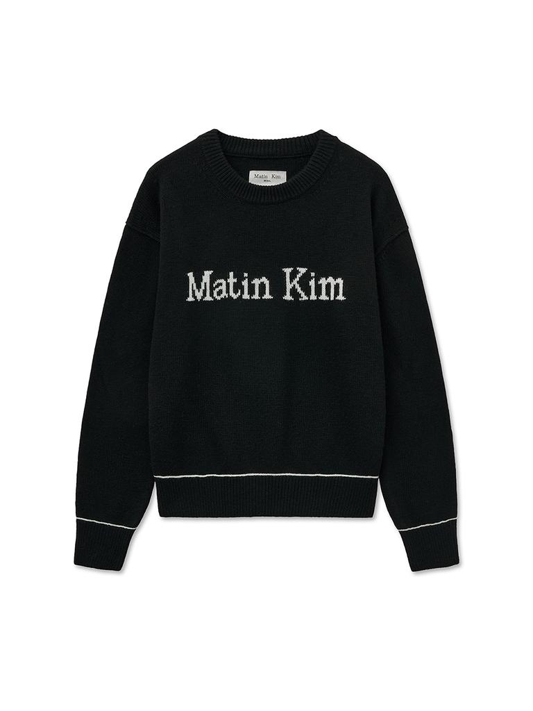 Mattengkim Color Trim Line Logo Pullover In Black