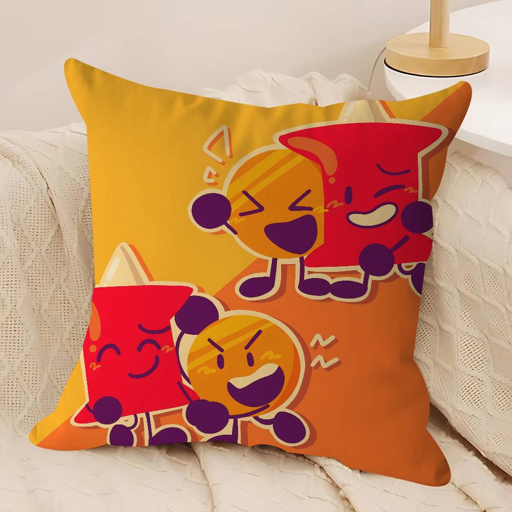 Cartoon B-BFDI Pillow Cover For Bedroom Room And Living Room Sofa Decorative Cushion Cover