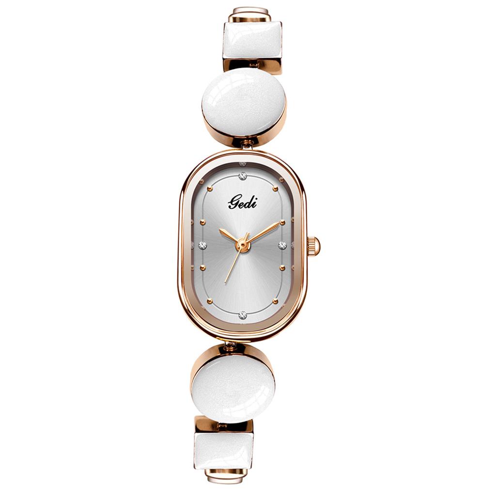 Delicate Oval Simple Bracelet Watch Niche Irregular Design Literary Women'S Quartz Watch