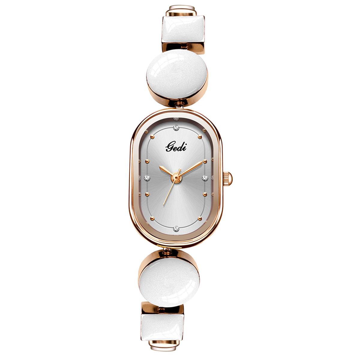 Delicate Oval Simple Bracelet Watch Niche Irregular Design Literary Women S Quartz Watch