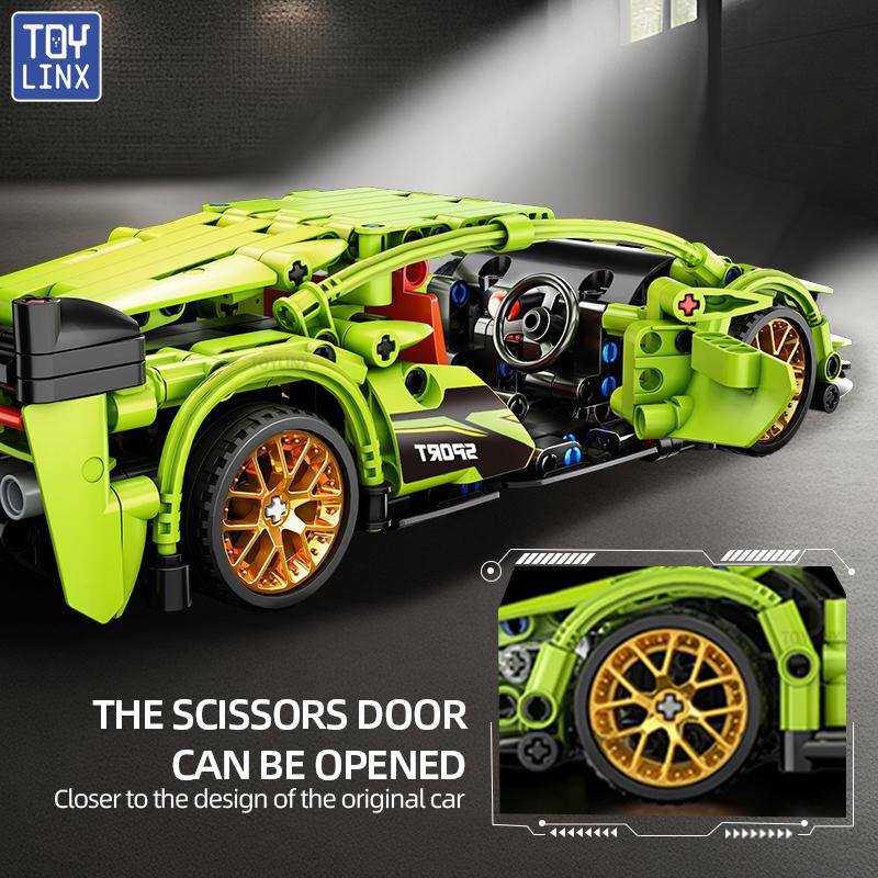 1:18 McLaren Pullback Car 425PCS Early Learning Development Benefits Intelligence Assembled Toys For Children's Christmas Gift