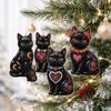 2026 Black Cat Day of the Dead Wall Calendar, Gothic Mexican Sugar Skull Hanging Ornament Art Decor