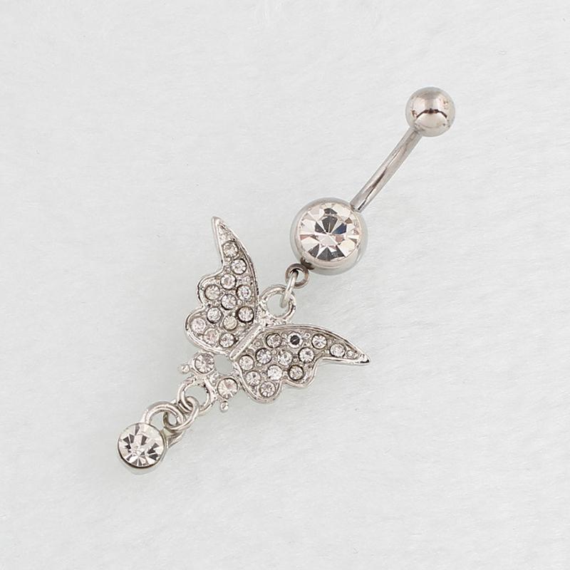 Sexy Schmetterling Bauchnabelring Edelstahl Nabelnagel Piercing Schmuck für Frauen Hochwertiges Körperornament