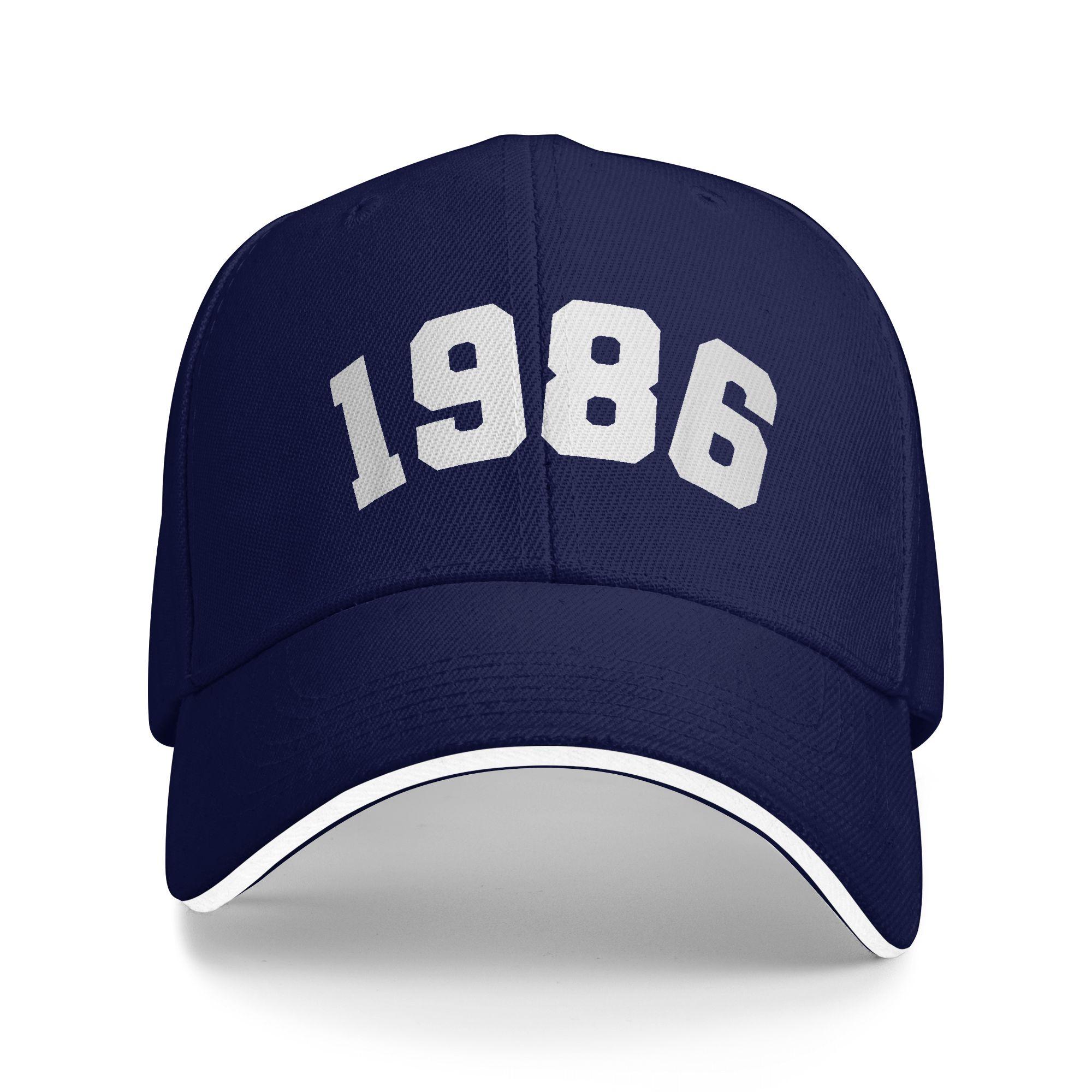 

Классическая винтажная бейсболка в стиле колледжа 1986 года, 40-й день рождения, мужская, для взрослых, хип-хоп кепки, летние повседневные бейсболки One Size темно-синий