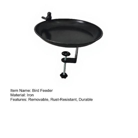 Metal Detachable Bird Bath And Feeder for Garden 2-in-1 Outdoor Waterer & Feeder Rust-Proof No-Drill Rail Mount Bird Watering Basin