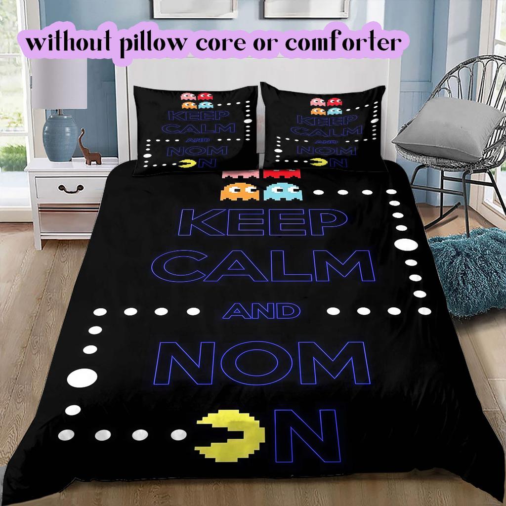 Copripiumino Morbido e Confortevole Anime PacMan, Set Biancheria da Letto per Bambini Regalo, Misura Extra Large, Varie Misure Disponibili