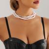Europe, America, Temperament Hipster Winding Beaded Necklace, Creative Weaving Imitation Pearl Multi-layer Necklace Women