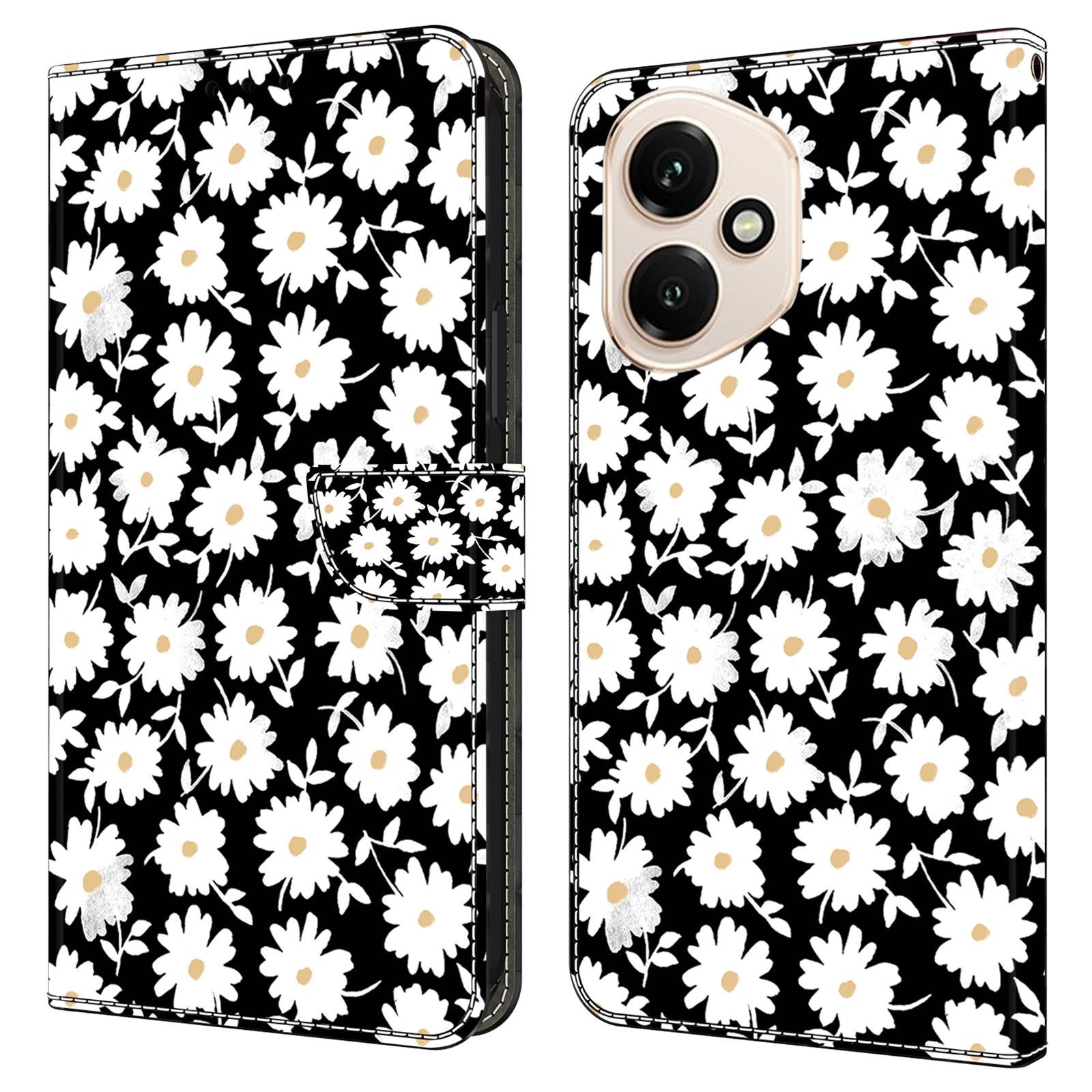 

For Honor 400 5G (Global) Case Magnetic Clasp 3D Pattern Leather Wallet Phone Cover Floral