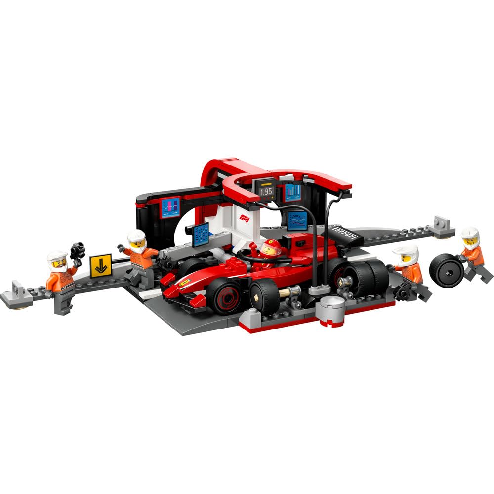 LEGO City F1(RFerrari Auto da Corsa Pit Stop Giocattolo Blocco Educativo6789Veicolo Auto Mini Auto 60443