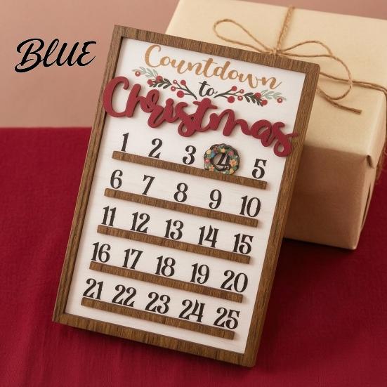 Stylish Wall Hanging Calendar Sign Calendar 25 Christmas Countdown Decor Wooden Days Advent with Nordic