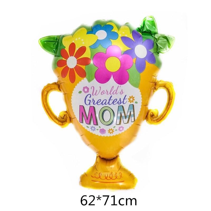 Mother's Day Crown Series Wedding Balloons Aluminum Foil Trophy Wreath & Apron Decorations for Celebrations & Weddings